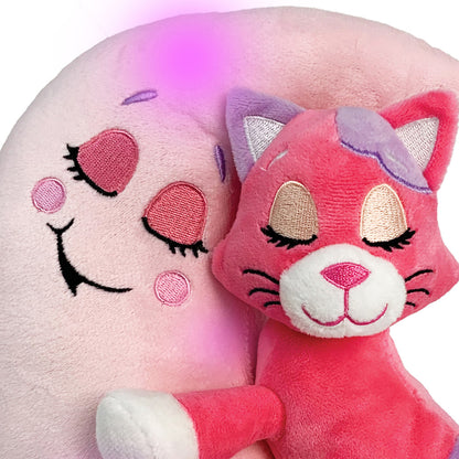 Happpy Nappers: Lullabrites Moon Pet - Pink Cat - Lights & Sounds Plush