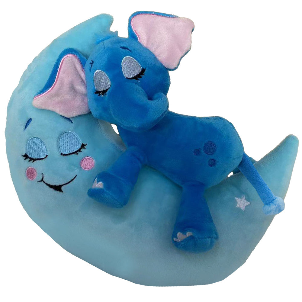 Happpy Nappers: Lullabrites Moon Pet - Elephant - Blue - Light & Sounds Plush