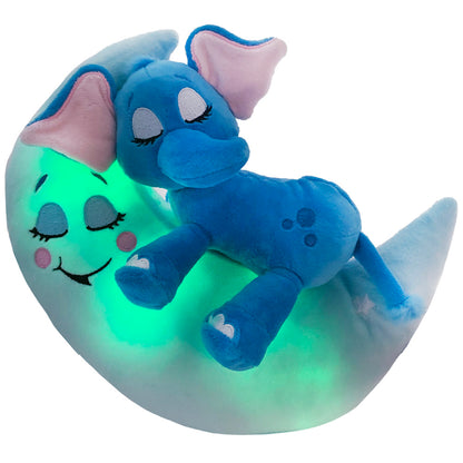 Happpy Nappers: Lullabrites Moon Pet - Elephant - Blue - Light & Sounds Plush