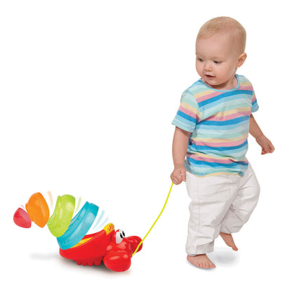 Winfun: Pull Along Crab Stacker - Lights & Sounds, Walking & Stacking Toy, Ages 12mo+