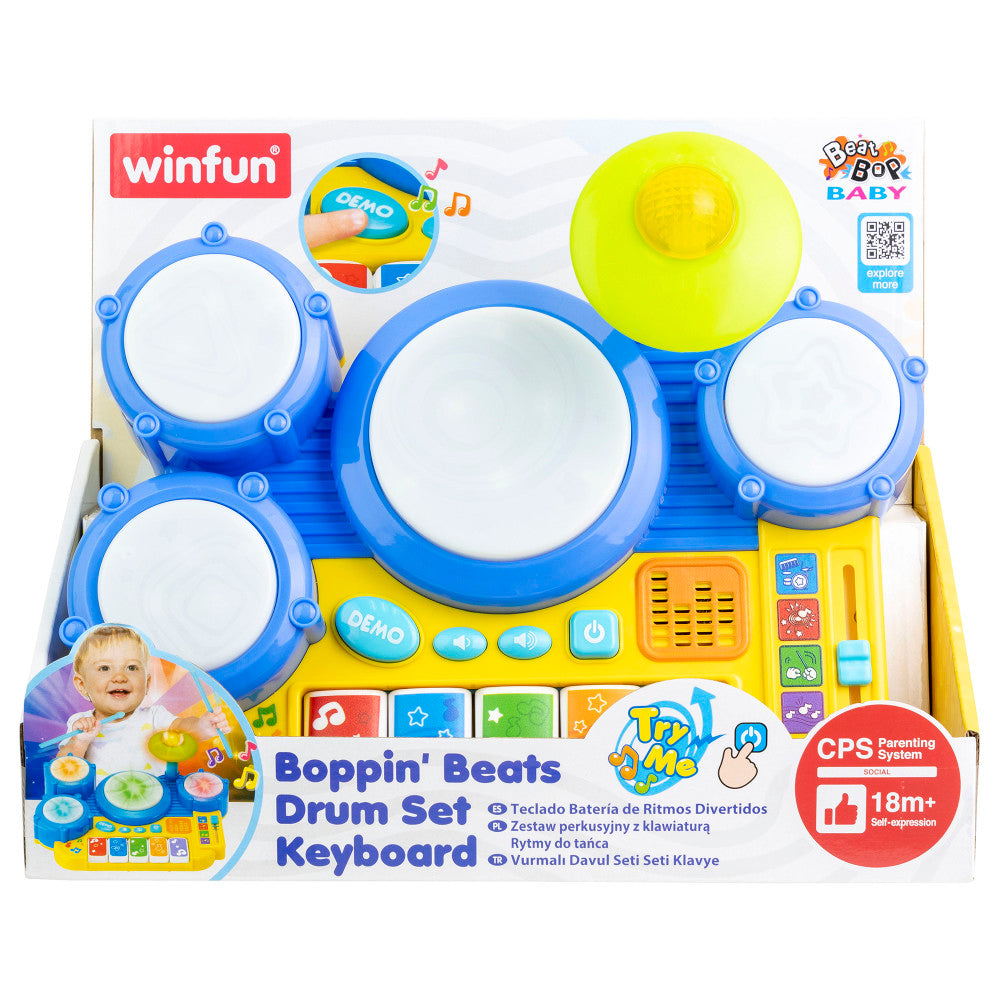 Winfun: Boppin' Beats Drum Set Keyboard - Lights & Sounds Toy, Ages 18mo+