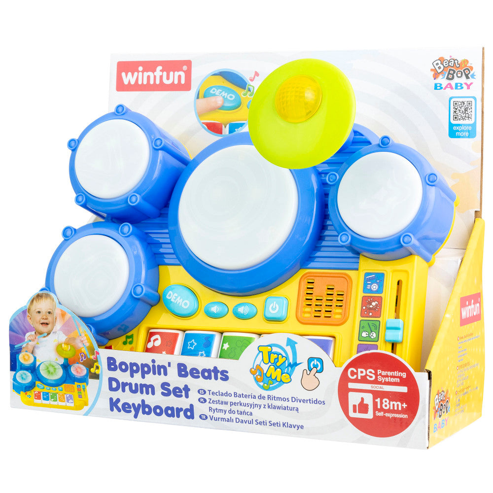 Winfun: Boppin' Beats Drum Set Keyboard - Lights & Sounds Toy, Ages 18mo+