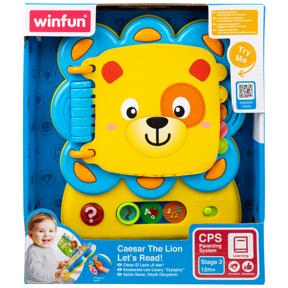 Winfun: Let's Read! Caesar The Lion - Lights & Sounds, Reading Toy, Ages 12mo+