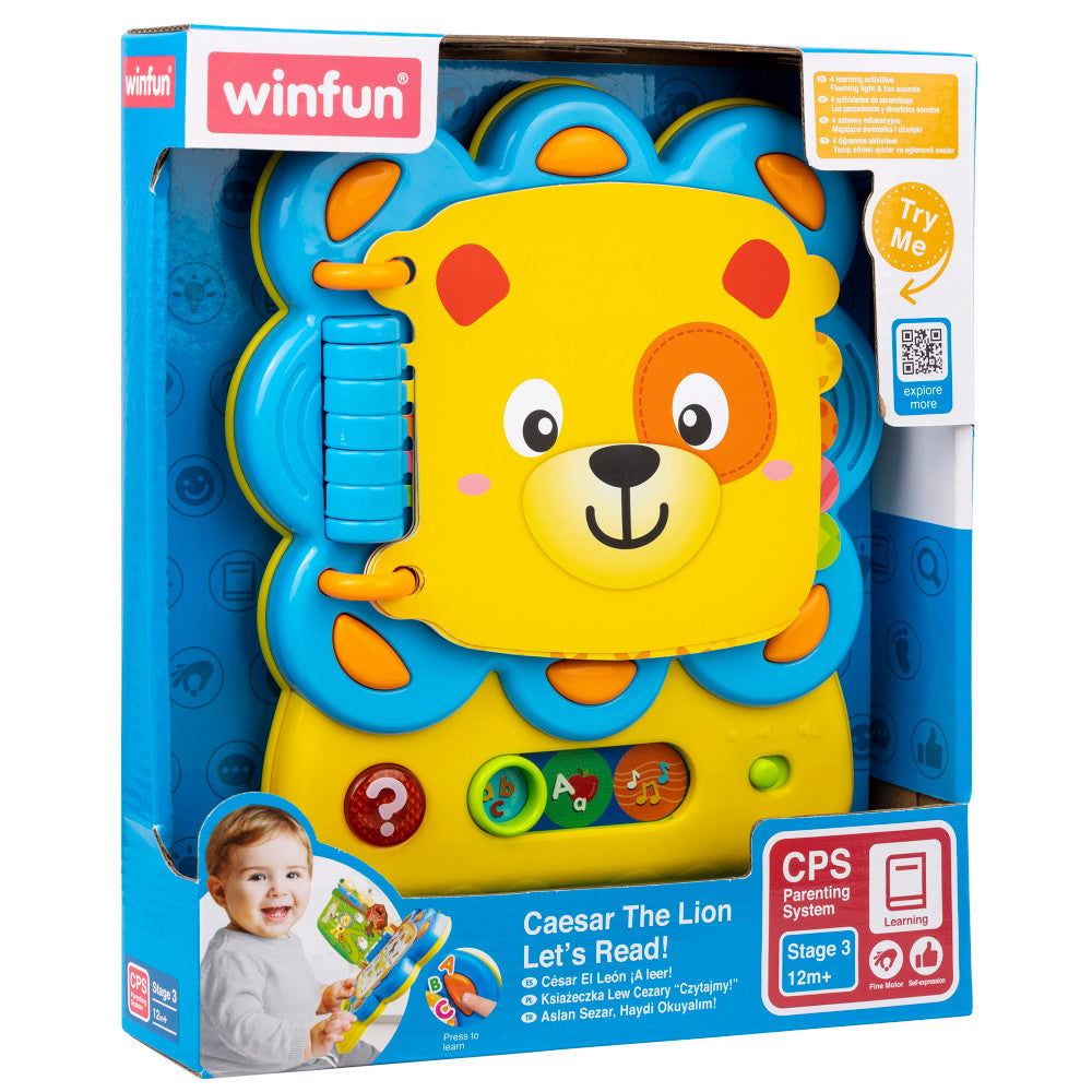 Winfun: Let's Read! Caesar The Lion - Lights & Sounds, Reading Toy, Ages 12mo+