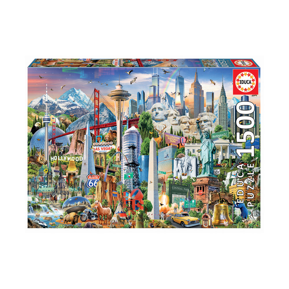 Educa North America Landmarks Jigsaw Puzzle - 1500 pc