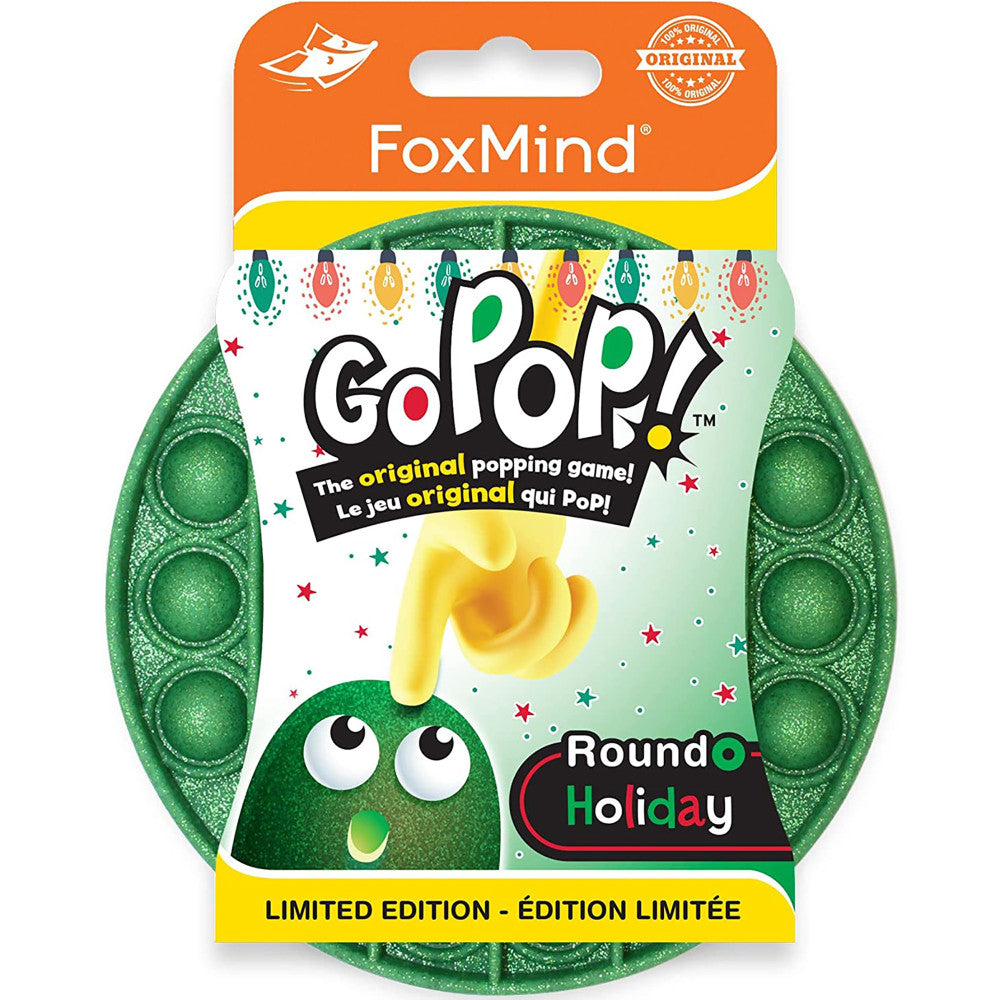 FoxMind Games Go Pop! Roundo Holiday Glitter Green Edition