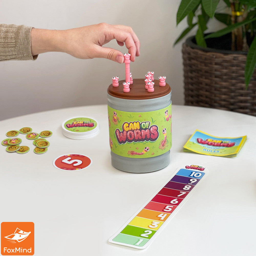FoxMind Can of Worms Math and Memory Challenge Game, Ages 4+