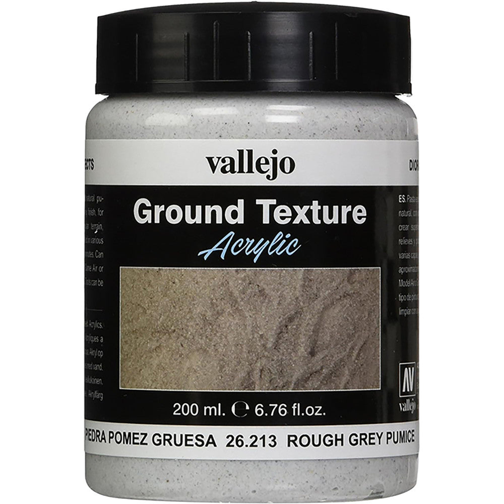 Vallejo Texture Acrylic Paint - Grey Pumice, Heavy Paste, 200ml