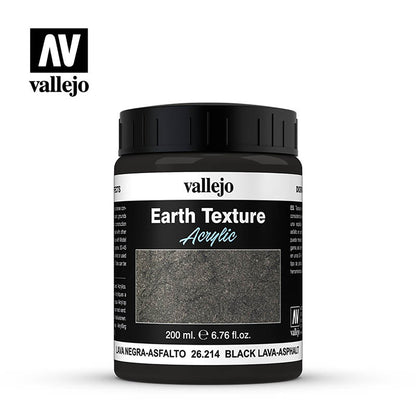 Vallejo Stone Textures Black Lava Acrylic Paint - 6.79 oz (200ml)