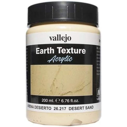 Vallejo Texture Acrylic Paint - Desert Sand Earth 26217 - 6.79 oz