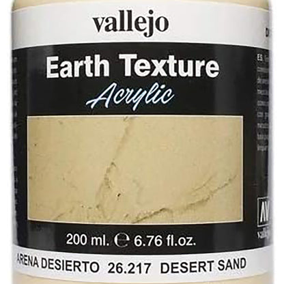 Vallejo Texture Acrylic Paint - Desert Sand Earth 26217 - 6.79 oz