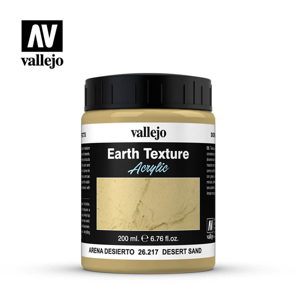 Vallejo Texture Acrylic Paint - Desert Sand Earth 26217 - 6.79 oz