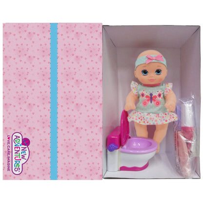 New Adventures Little Darlings - It's My Potty 10 Inch Doll with Chair