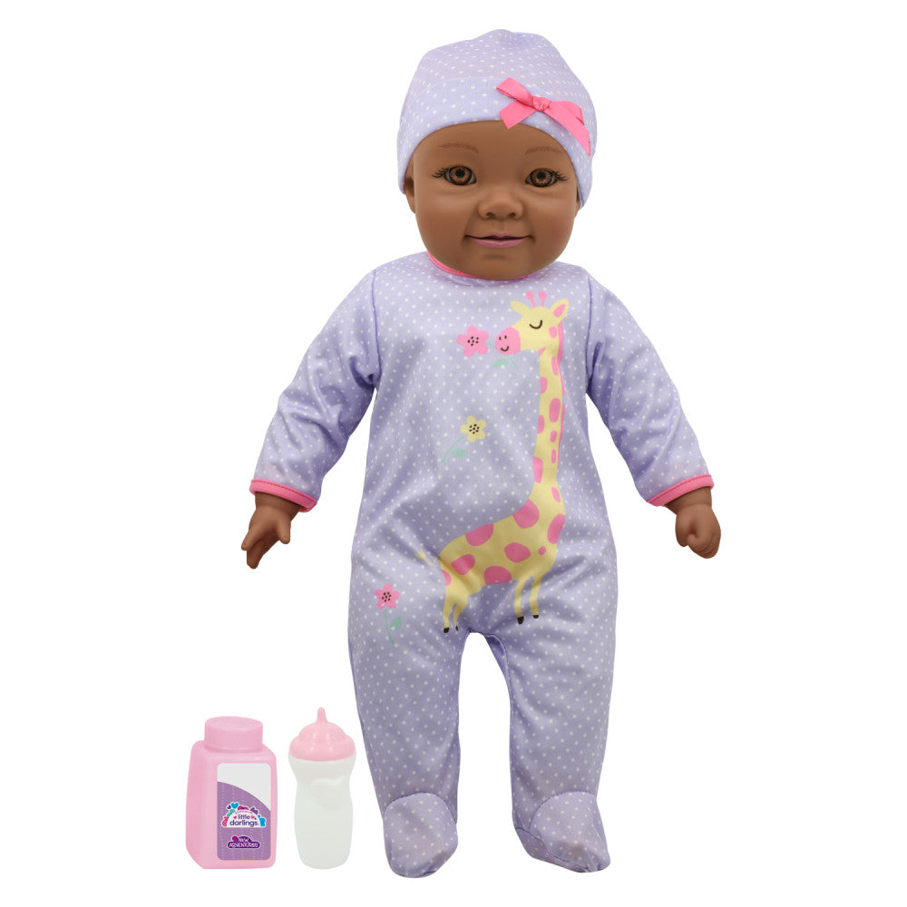 Little Darlings 19" Interactive Cuddle Baby Doll - Purple Giraffe Outfit