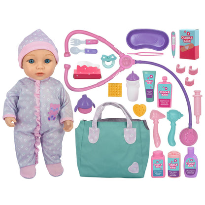 Cuddle Kids: Baby's First Check Up - 15" Doll - Pink & Purple