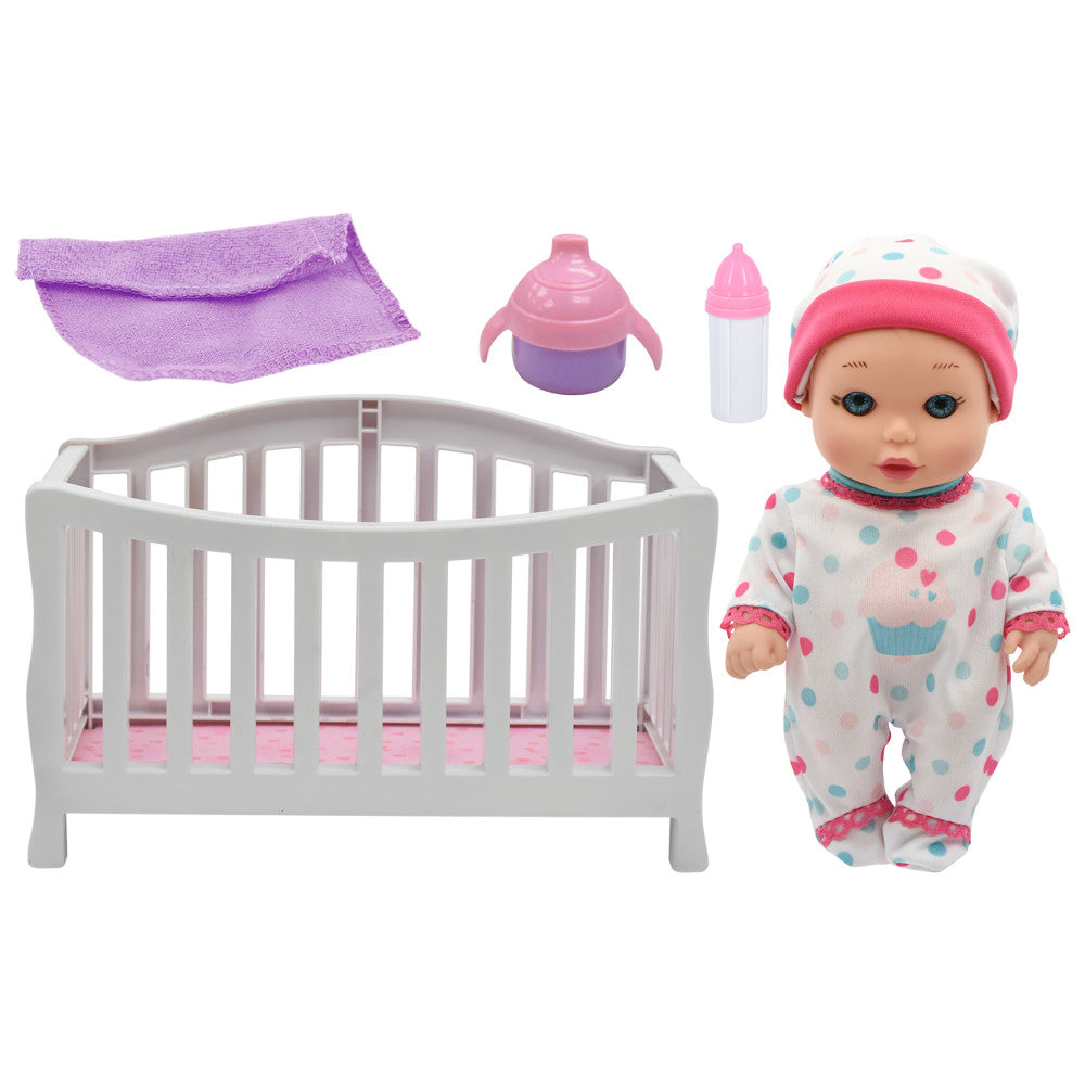 Magic Nursery 8-Inch Baby Doll with Crib Playset