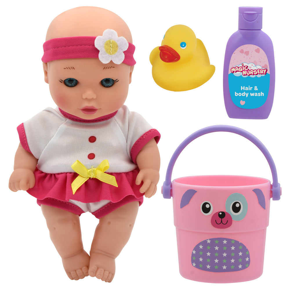 Magic Nursery Love Buckets: 8" Bath Safe Baby Doll Playset