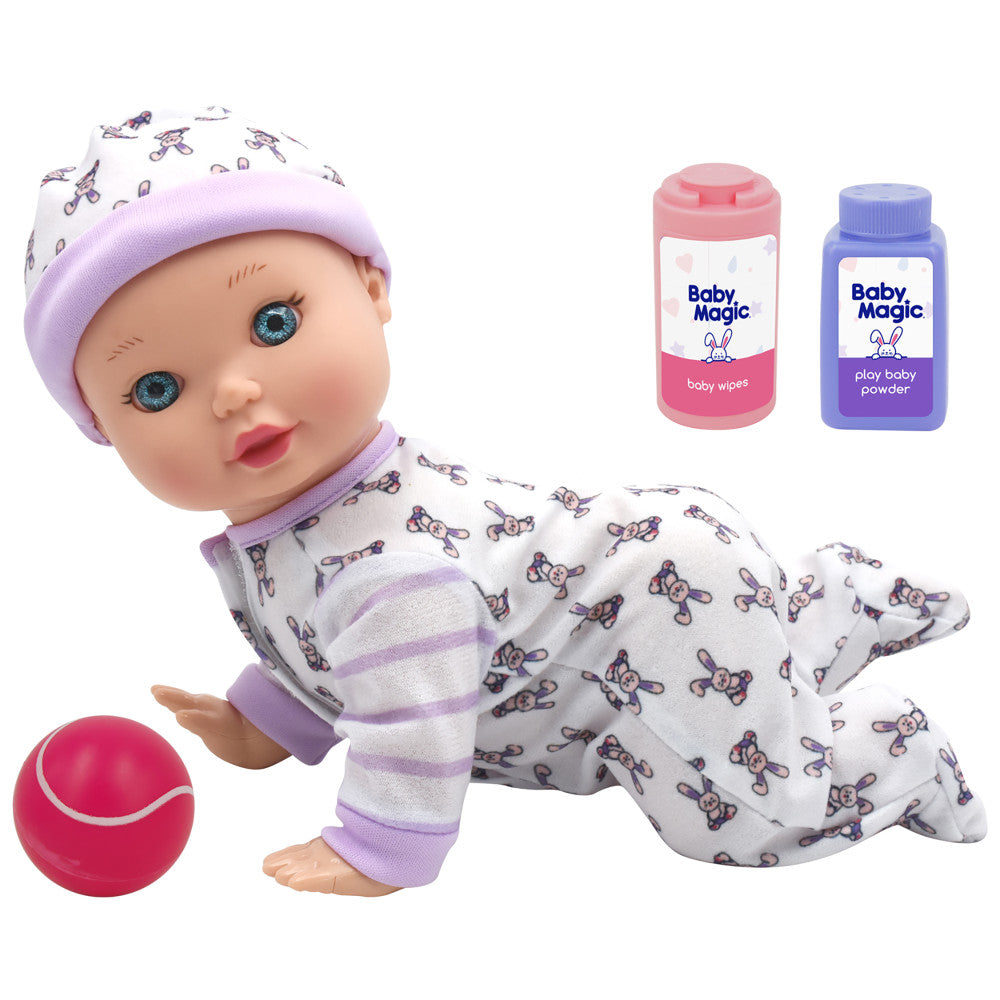 Little Darlings 10-inch Interactive Crawling Baby Doll Playset