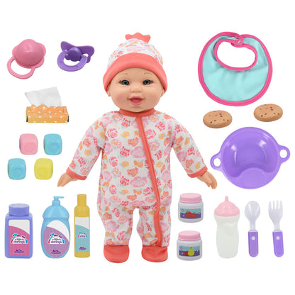 Little Darlings: Bouncing Baby Playset - 12" Doll - Pink & White