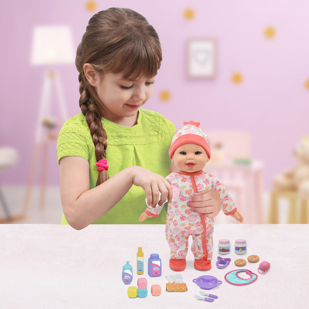 Little Darlings: Bouncing Baby Playset - 12" Doll - Pink & White