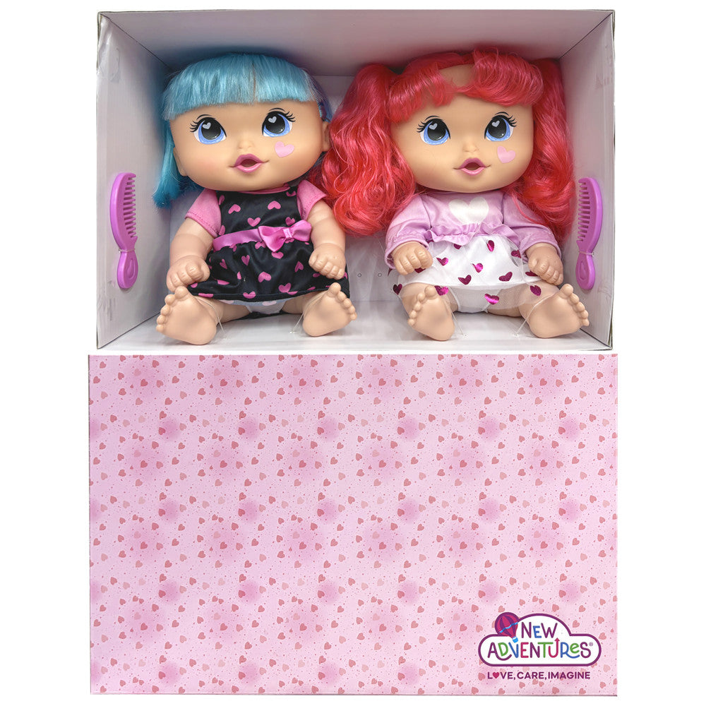 Cuddle Kids: 11" Yummy Hearts Dolls - 2 Pack Hard Body Dolls, Kids Age 2+