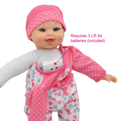 Little Darlings: 12" Talking Twins - Pink, Teal, Hearts - 2 Soft Body Baby Dolls, Kids Ages 2+