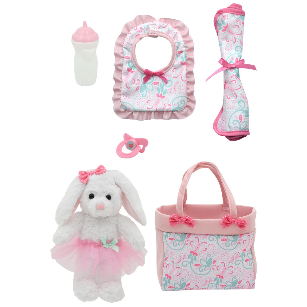 Little Darlings: 16" The Little Ballerina Set - Bunny, Green, Pink - Baby Doll, Kids Age 2+