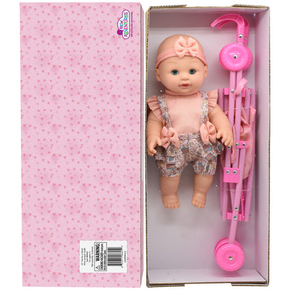 Little Darlings: Out For A Stroll - Cupcake Lollipop Pink & Blue Outfit