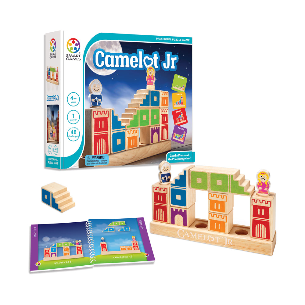 SmartGames Camelot Jr. Wooden 3D Logic Puzzle - 48 Challenges