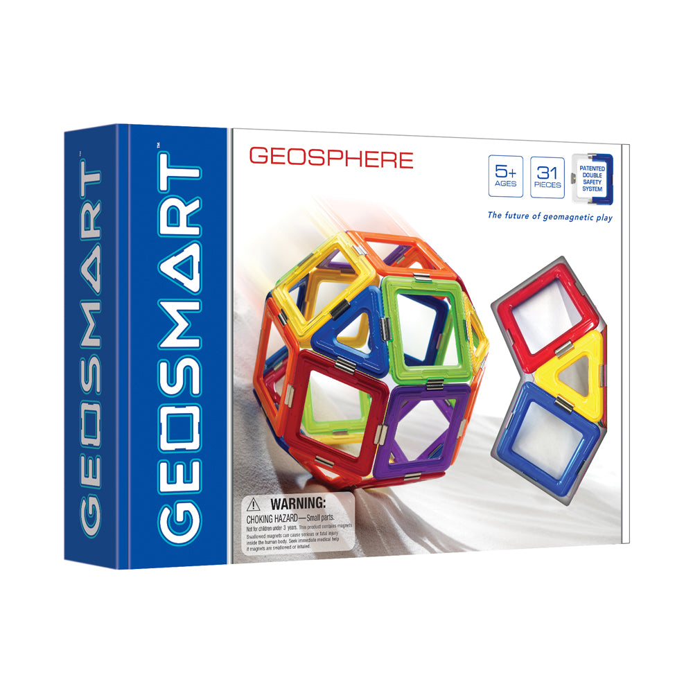 GeoSmart GeoSphere 31-Piece Magnetic Building Set with Spinner Base ...