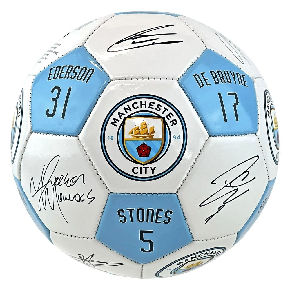 Maccabi Art Manchester City Signature Soccer Ball - Size 5 - Officially Licensed