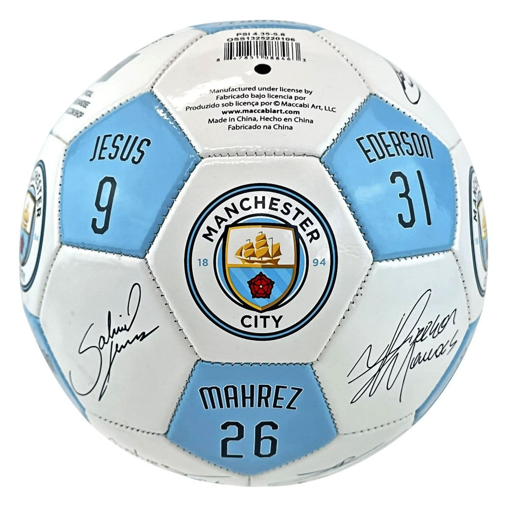 Maccabi Art Manchester City Signature Soccer Ball - Size 5 - Officially Licensed