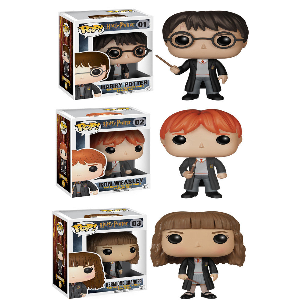 Funko Harry Potter POP! 3.75 inch Vinyl Collectors Set - Harry, Ron & Hermione