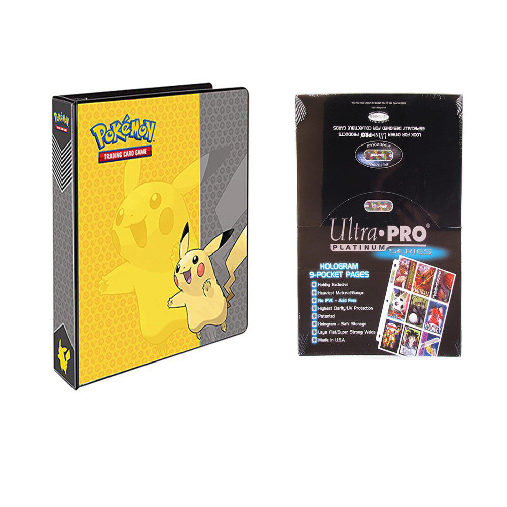 Ultra Pro Pokemon Pikachu 2" 3-Ring Binder Card Album with 100 Platinum Sheets