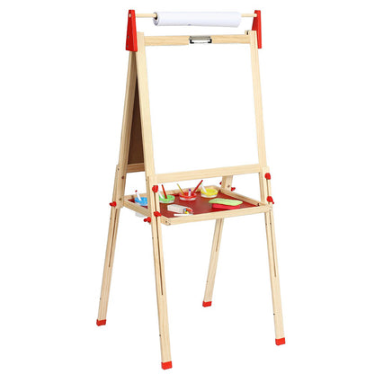 Easy Playhouse Easel for Kids, Wooden Whiteboard & Chalkboard Easel, Ages 3+