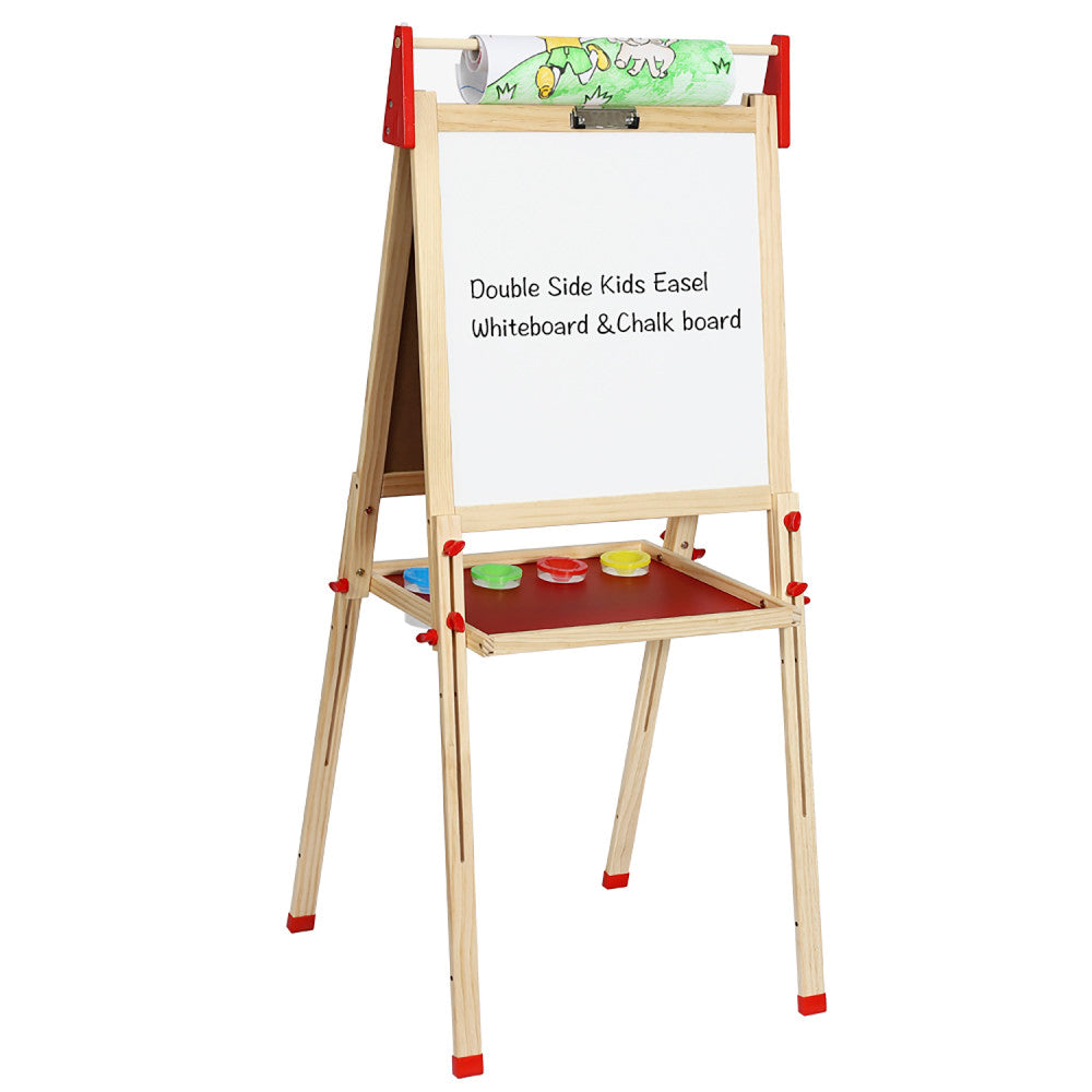 Easy Playhouse Easel for Kids, Wooden Whiteboard & Chalkboard Easel, Ages 3+