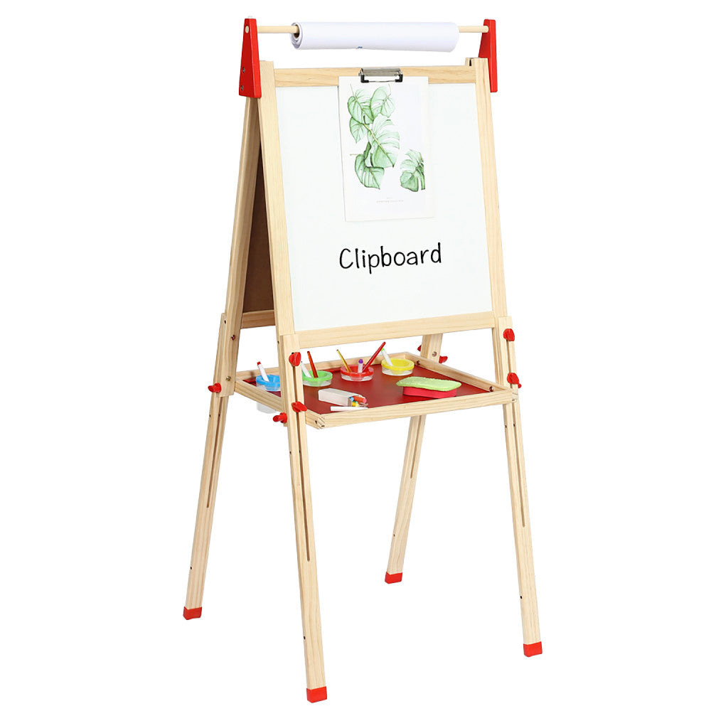 Easy Playhouse Easel for Kids, Wooden Whiteboard & Chalkboard Easel, Ages 3+