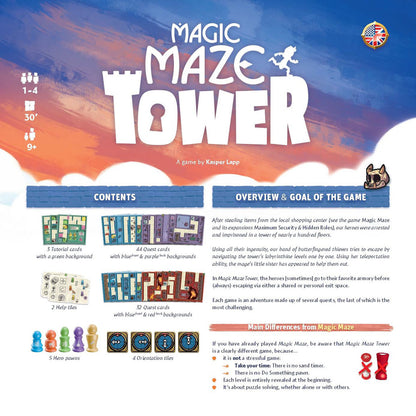 Sit Down Games: Magic Maze Tower - Cooperative Puzzle Board Gam, Ages 9+, 1-4 Players