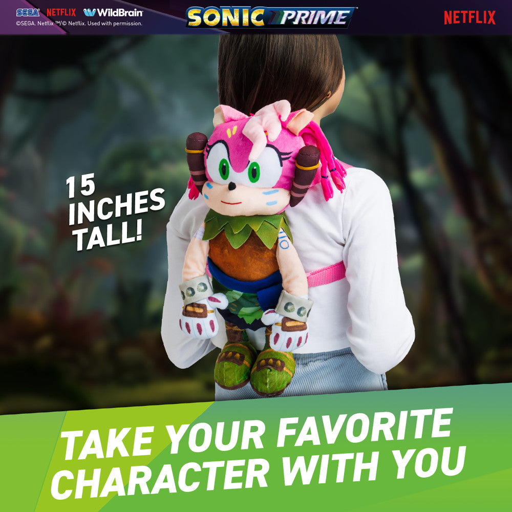 Sonic Prime: 15" Plush Backpack - Thorn Rose - Kids Backpack, Ages 3+