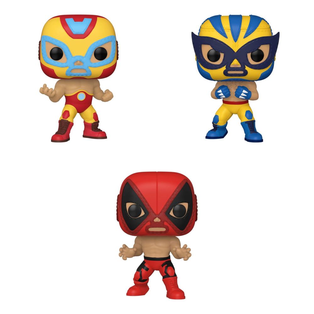 Funko POP! Marvel Luchadores 3.75" Vinyl Figures - Iron Man, Wolverine, Deadpool Set