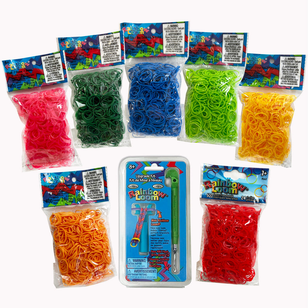 Rainbow Loom Key Solids Craft Set - 4,200 Rubber Bands & Metal Hook