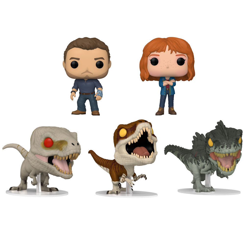 Funko Pop! Jurassic World Dominion 3.75 inch Vinyl Collectors Set - Ghost, Tiger, Gigaotosaurus, Owen, Claire