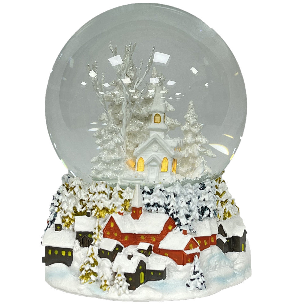 Ashfield & Harkness Winterland Church Snow Globe with Musical Feature