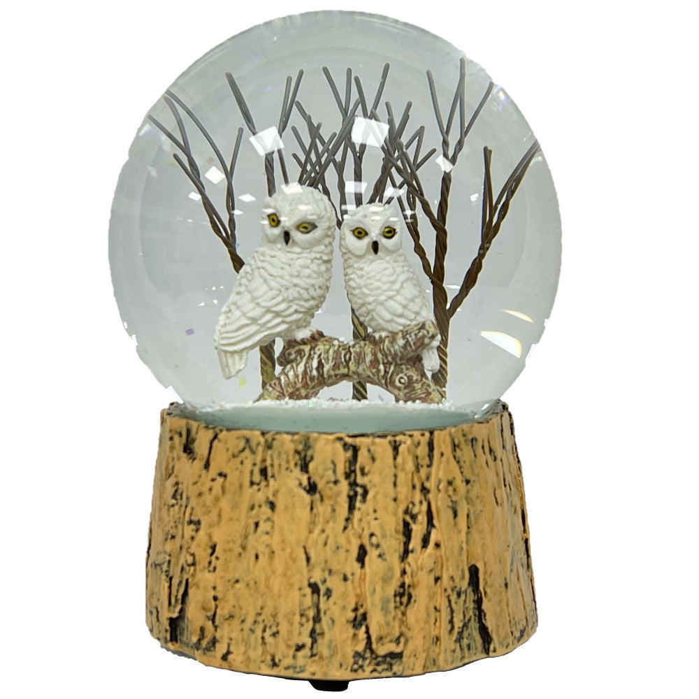 Ashfield & Harkness Enchanted Snowy Owls Musical Snow Globe