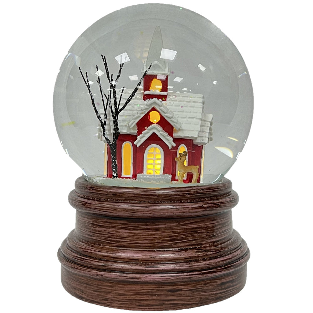 Ashfield & Harkness Sanctuary Church Musical Snow Globe with Light