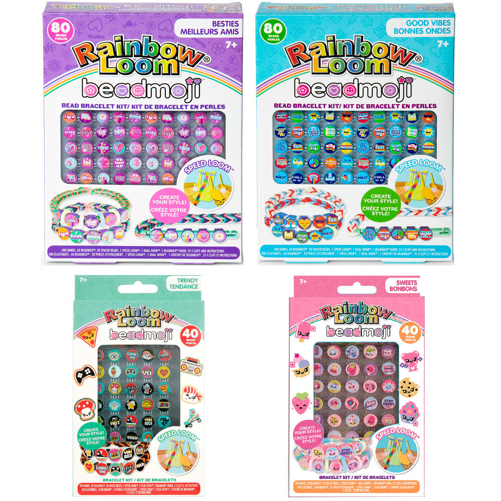 Rainbow Loom Beadmoji Themed Bracelet Making Kit - 4 Pack Bundle