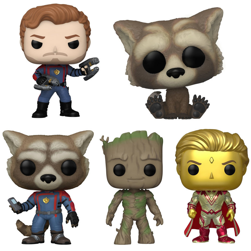 Funko POP! Guardians of the Galaxy 3.75 inch Vinyl Collectors Set - Star Lord, Rocket, Groot, Adam Warlock, Baby Rocket