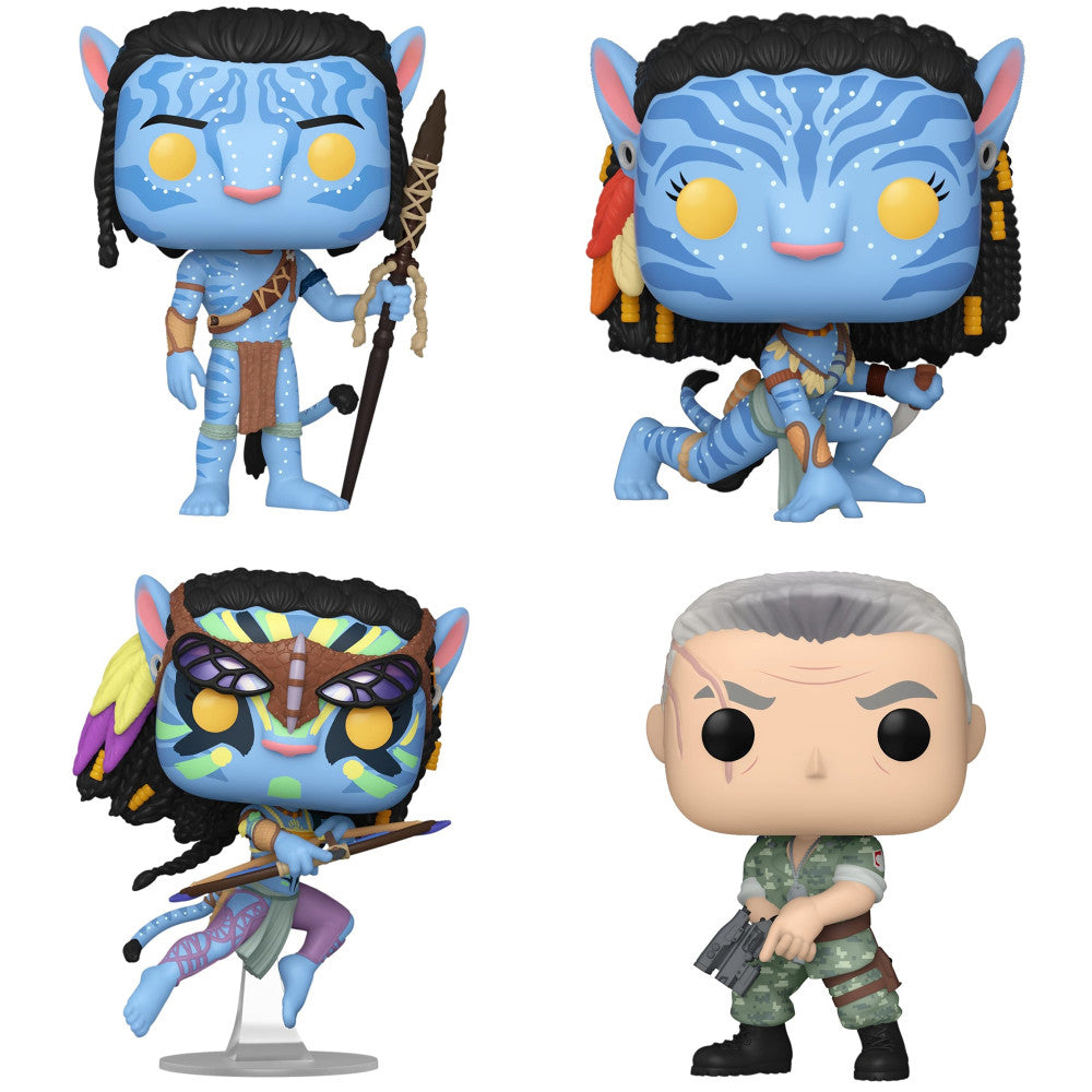 Funko POP! Avatar 3.75 inch Vinyl Collectors Set - Jake Sully, Neytiri, Battle Neytiri, Miles Quaritch