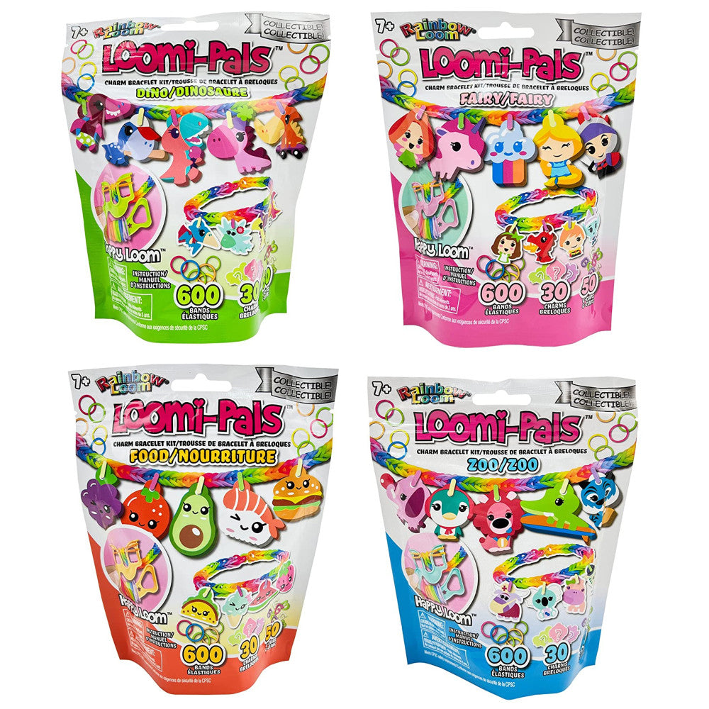 Rainbow Loom Loomi-Pals Collectible Charms 4-Pack Bundle - Zoo, Dino ...