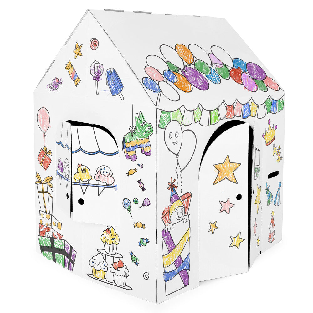 Easy Playhouse Birthday Art & Craft Cardboard Fort for Kids